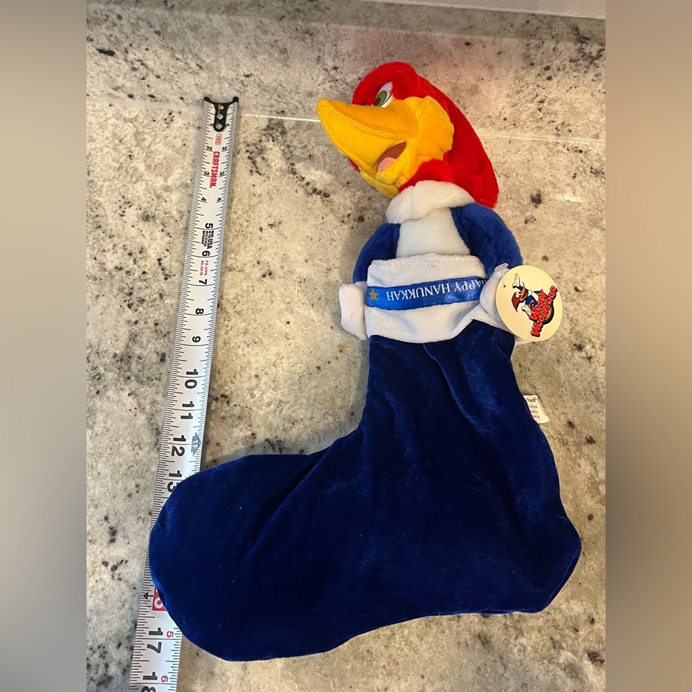 HTF 2000 Universal Studios Woody Woodpecker Happy Hanukkah Stocking Decoration